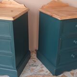 Pair of bedside tables revisited in blue