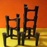 Set of 7 Black Candle Holders Design Koziol Hommage 2005 Germany