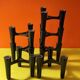 Set of 7 Black Candle Holders Design Koziol Hommage 2005 Germany