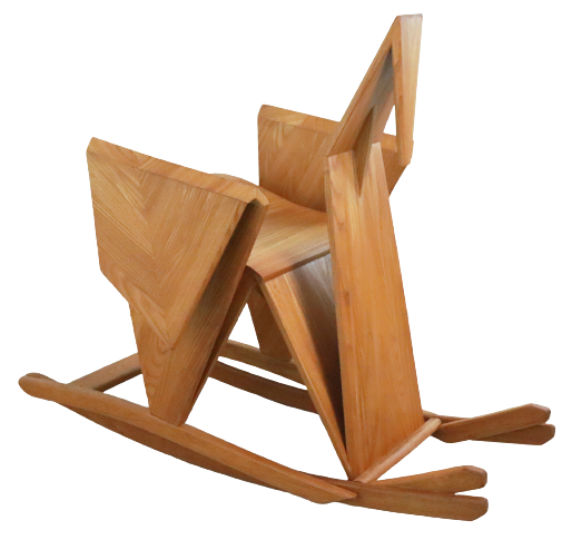 Sculptural rocking chair origami bird