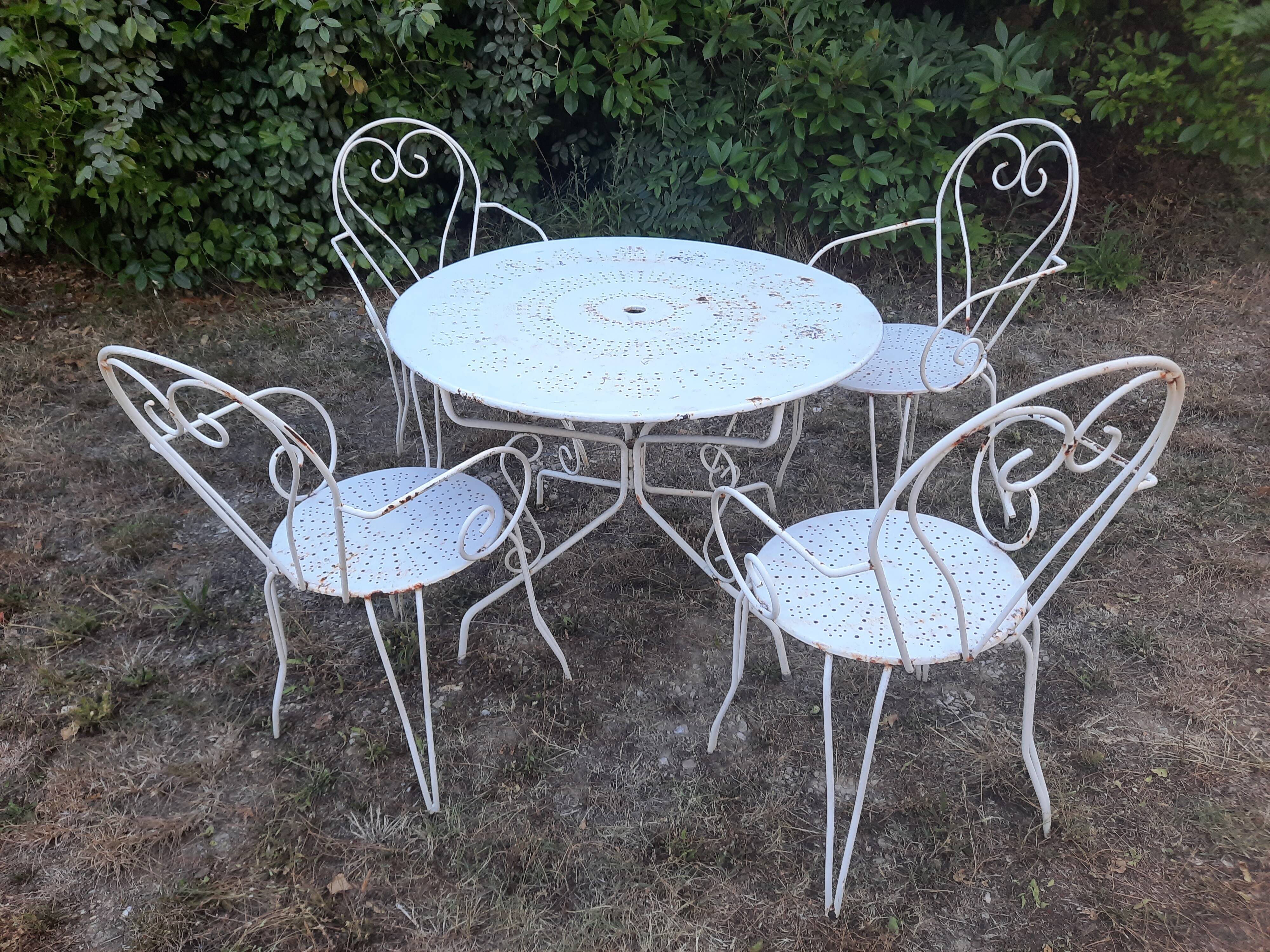 Antique wrought iron garden furniture