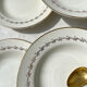 6 opaque porcelain soup plates from Digoin, "Suzy" model