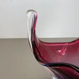 2,5 Kg Floral Glass Bowl Shell Centerpiece by Fratelli Toso Murano, Italy, 1970s