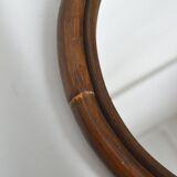 Miroir ovale en rotin