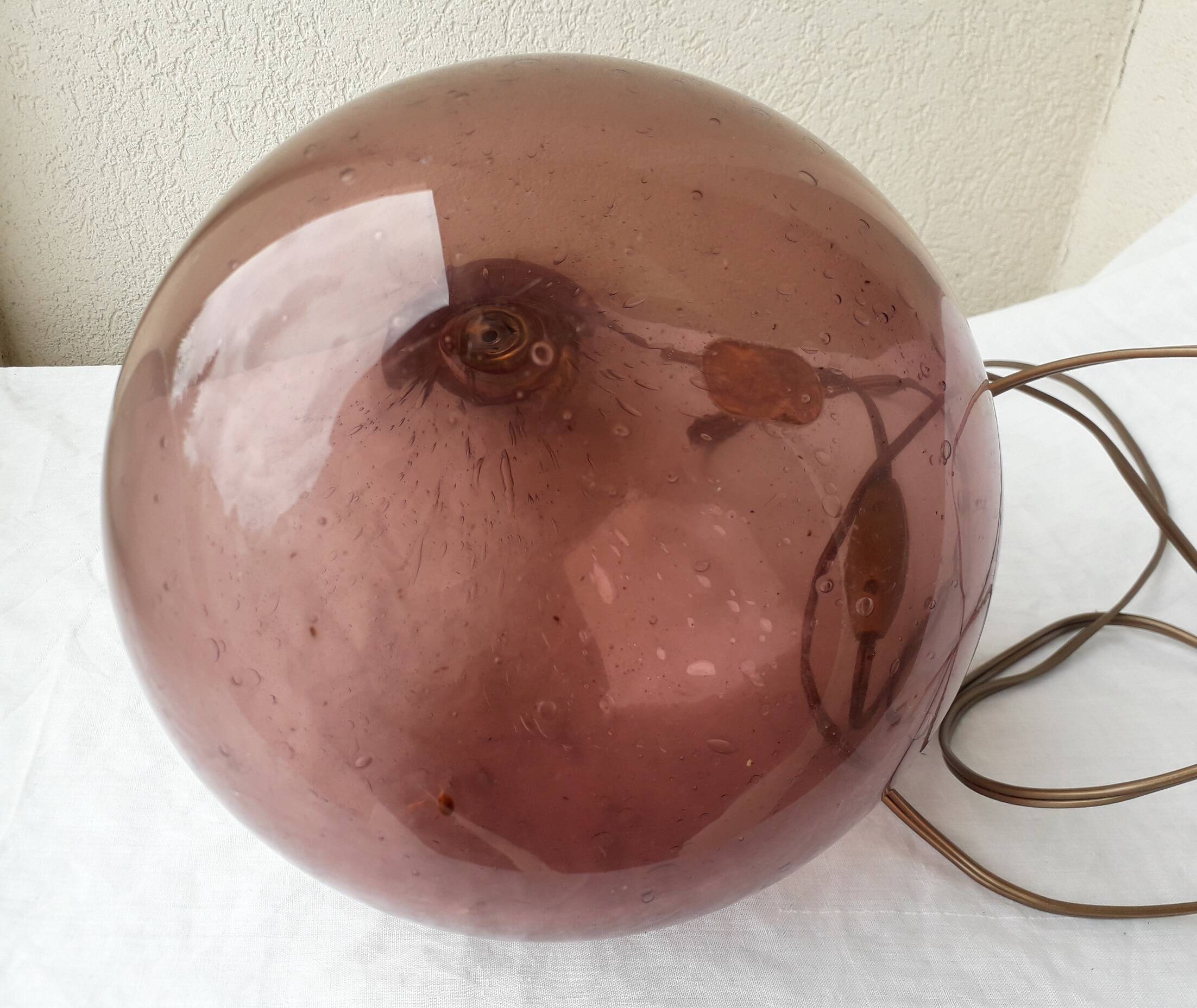 Bubble glass lamp base