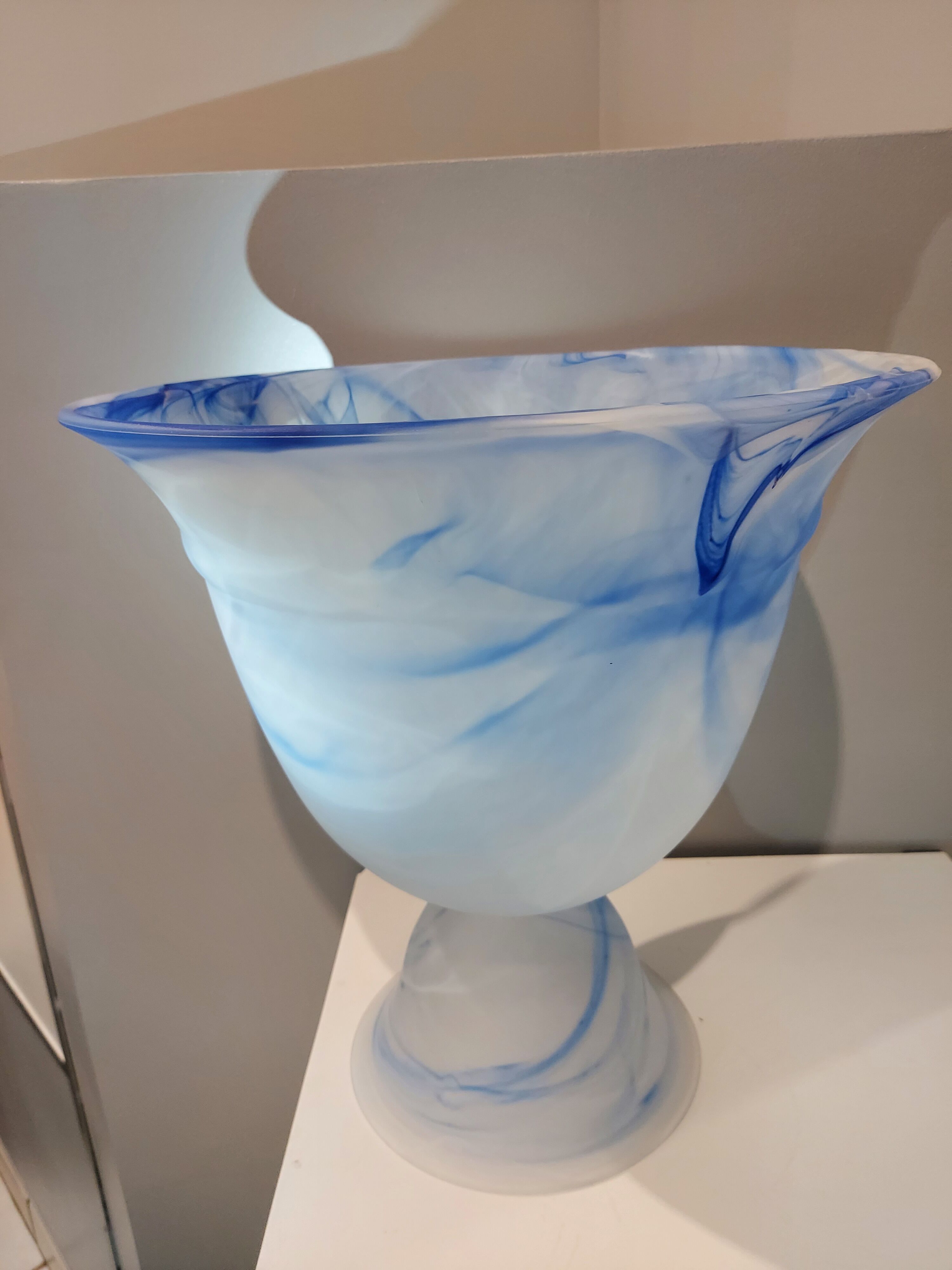 Large vase cut glass paste Vintage Murano 1970