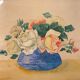 Tableau ancien , nature morte aux roses, XX siècle