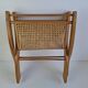 Vintage Mid-Century Wooden and Rattan Folding Magazine Rack, Czechoslovakia