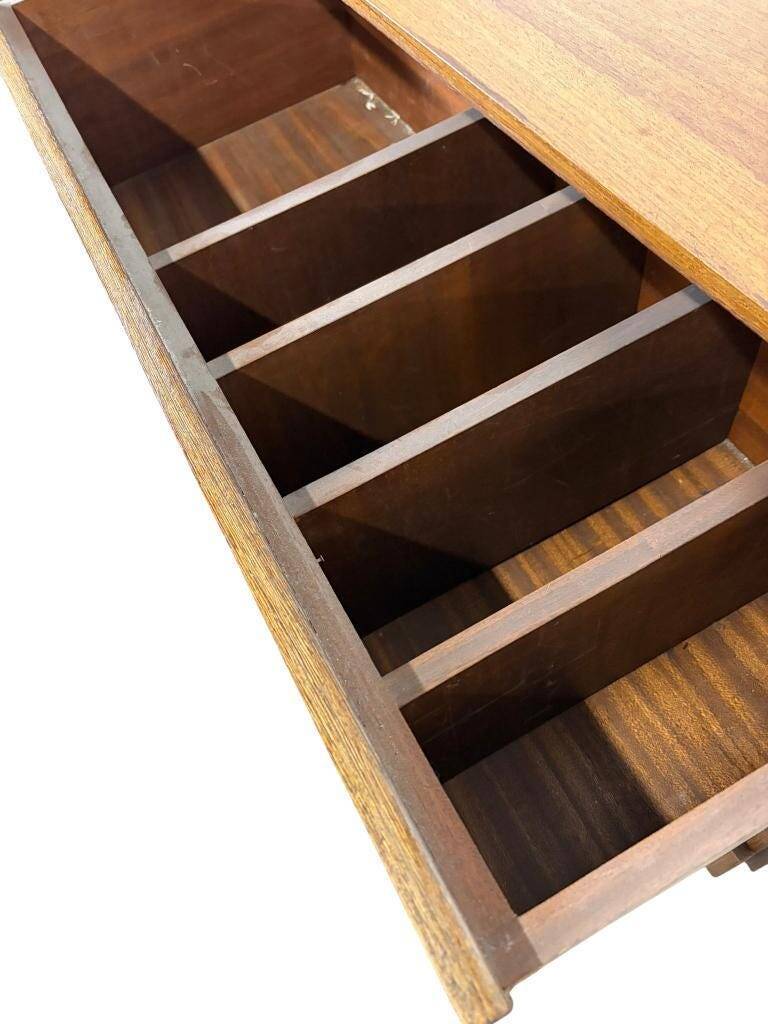 Vintage low wooden chest of drawers / filing cabinet