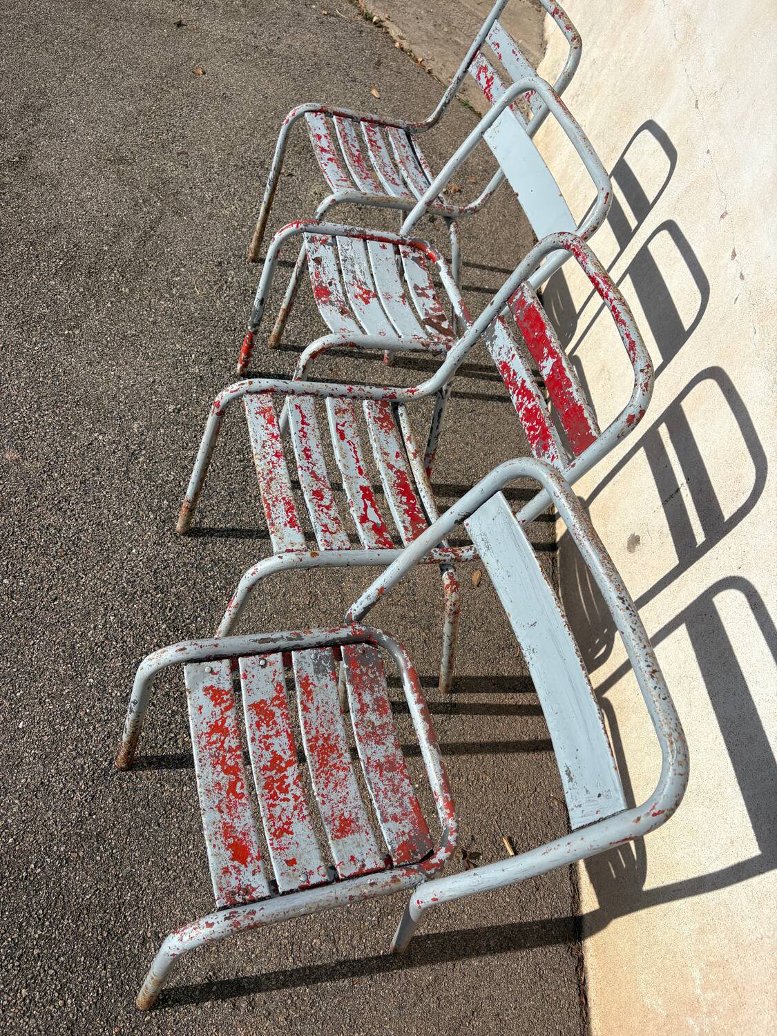 Set of 4 metal bistro chairs