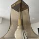 Italian suspension lamp in smoked glass and brass from the 1970s.