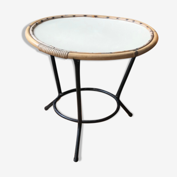 Table basse rotin ronde