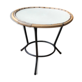 Round rattan coffee table