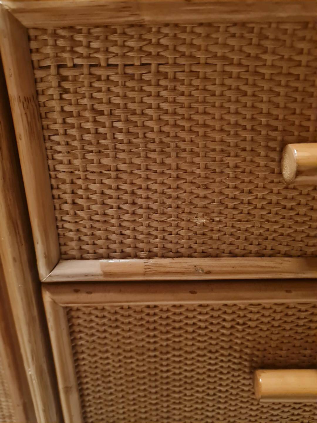 Vintage rattan wardrobe