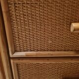 Vintage rattan wardrobe