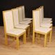 8 chaises italiennes laquées et peintes du 20ème siècle
