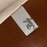 Paire fauteuils cuir camel