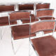 Suite de 6 chaises en acier chromé et velours marron circa 1970
