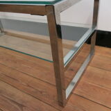 Coffee table in glass and chromed metal