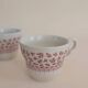 Set of 4 red ceramic mugs