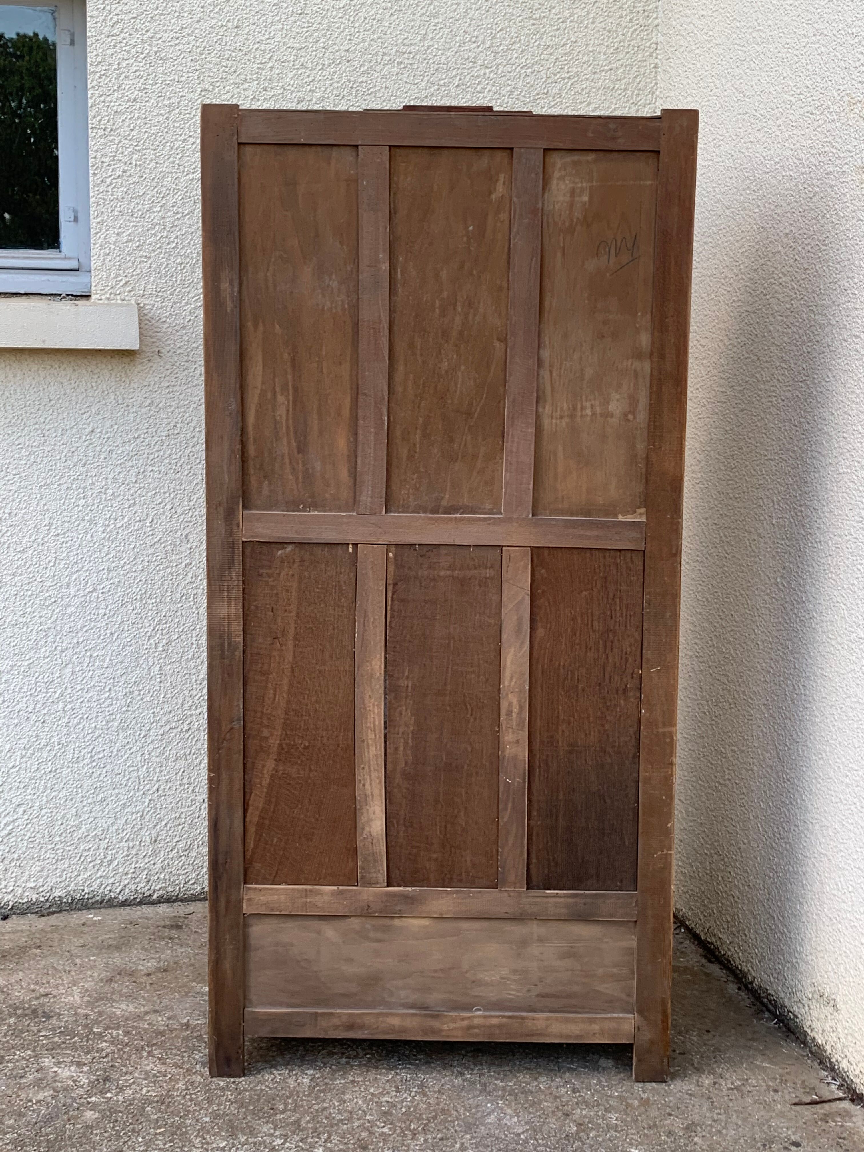 Parisian wardrobe art deco wood brut