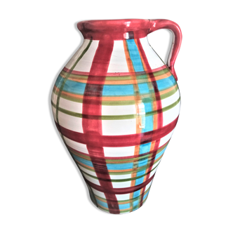 Modernist vase in the shape of a hand-painted sandstone jug