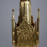 Neo‑Gothic Copper Church Candleholder Stamped “LL A Paris”, France ca. 1880