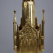 Neo‑Gothic Copper Church Candleholder Stamped “LL A Paris”, France ca. 1880