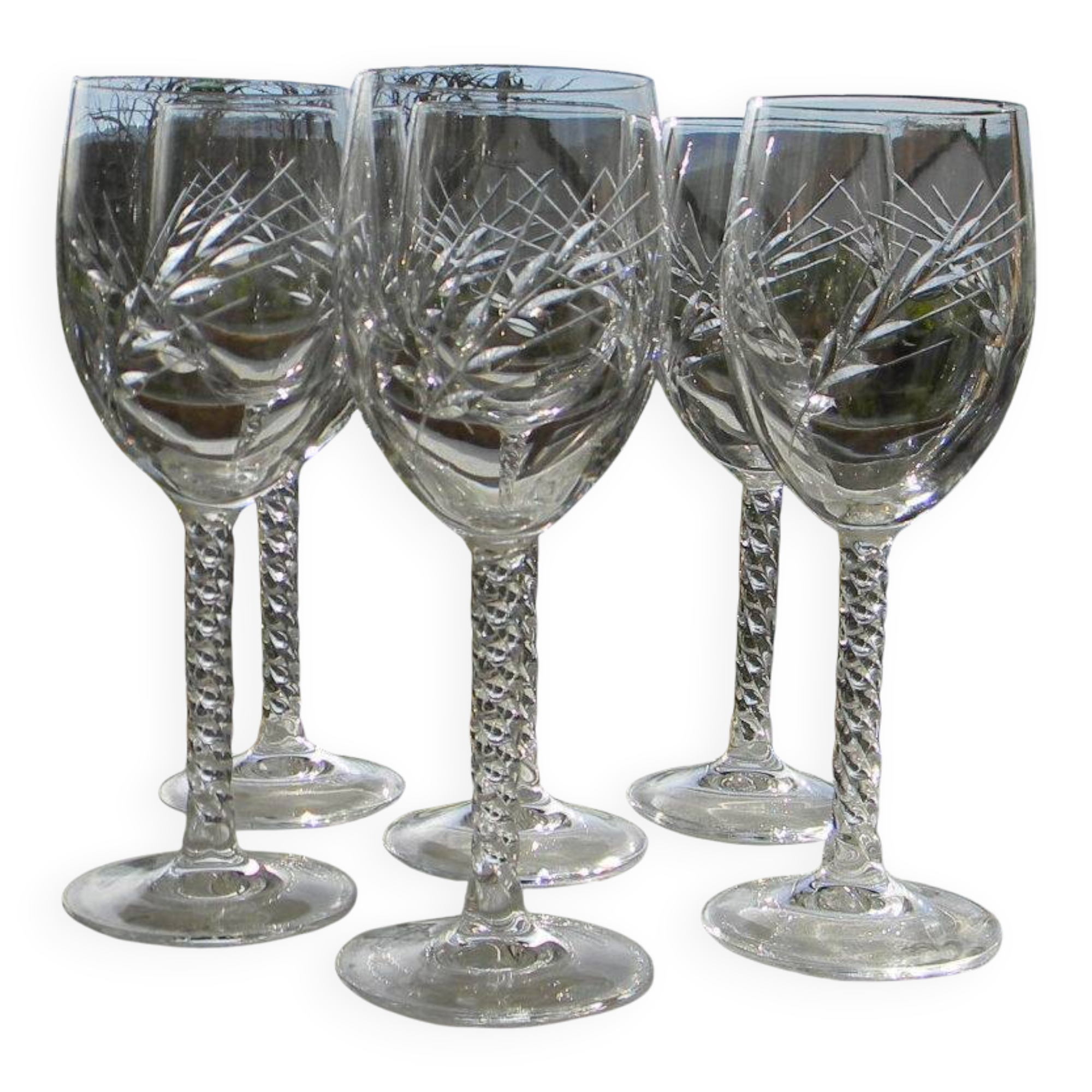 6 crystal water glasses from ARQUES. Epi Fleury model.