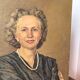 Oil portrait on canvas of an elegant vintage woman 50s