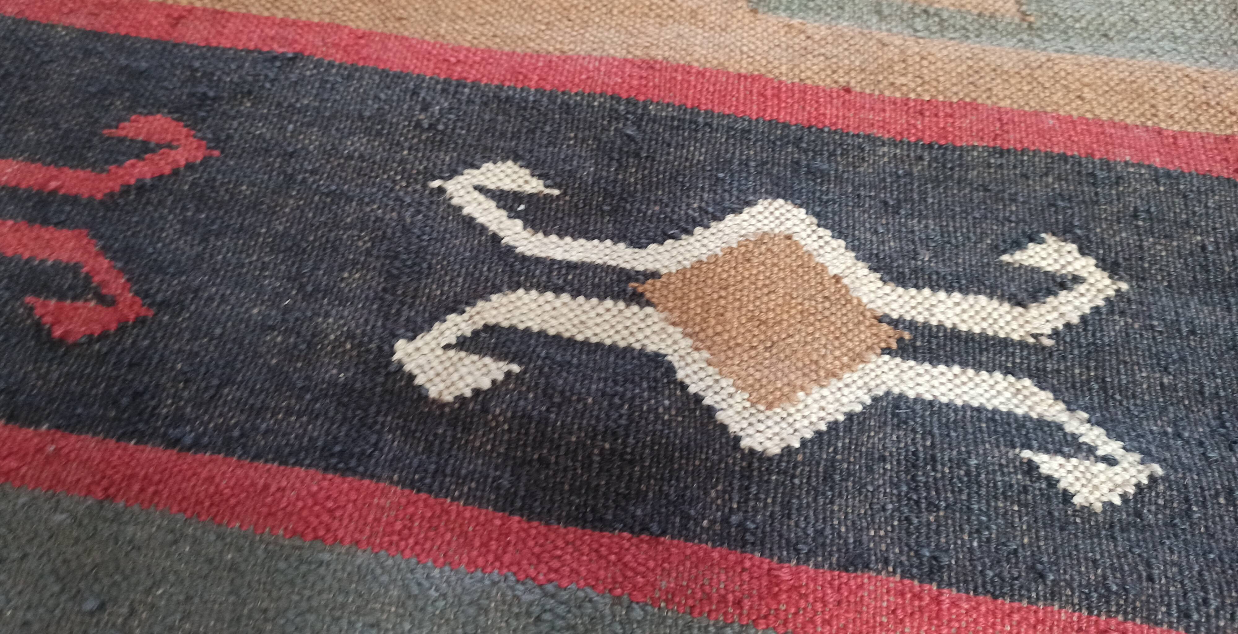 Kilim rug in jute and cotton. 125cm x 195cm