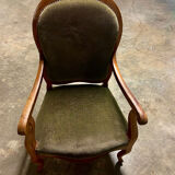 Authentique fauteuil Voltaire Louis-Philippe en noyer massif