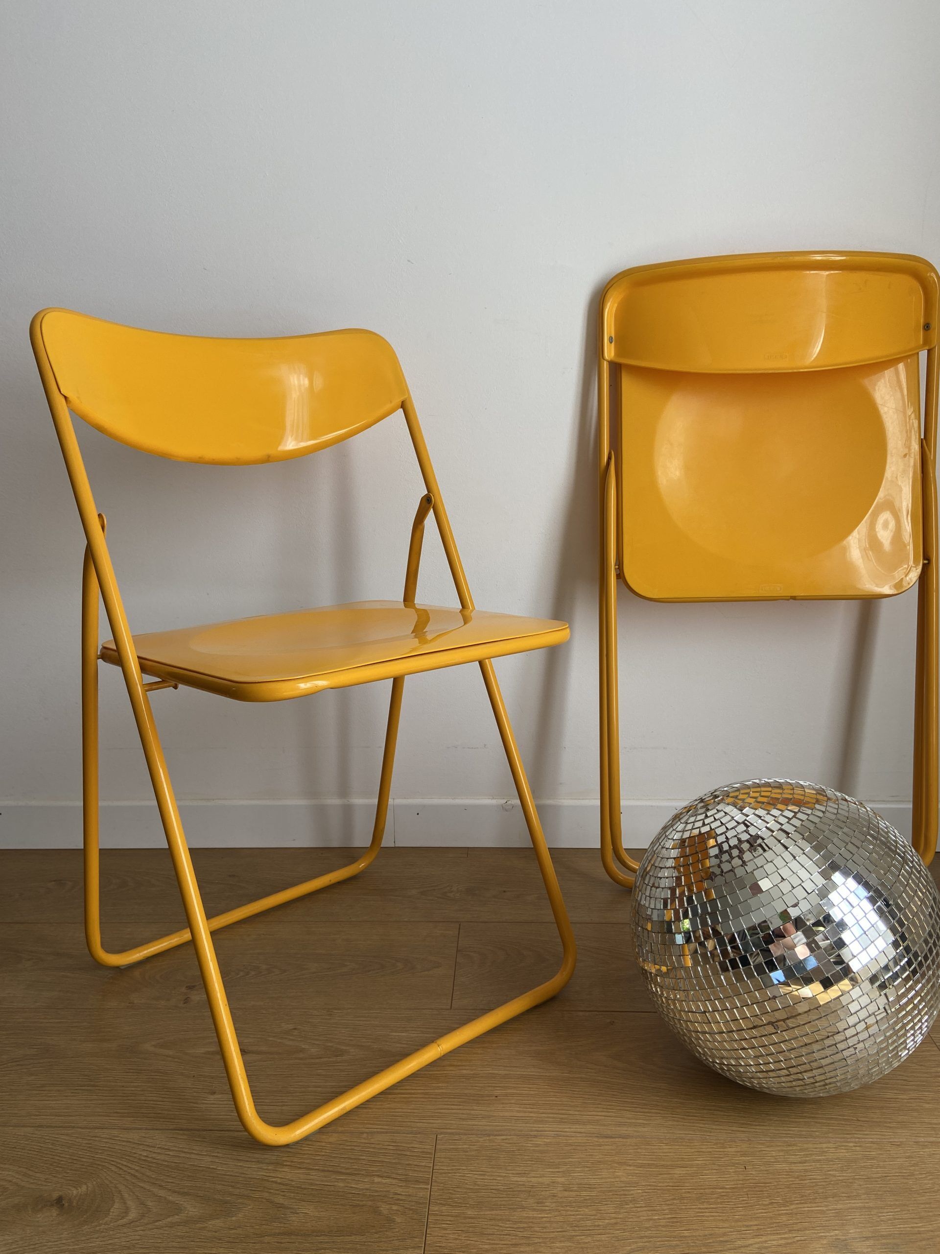 YELLOW FOLDING CHAIR TEDKLA FOR IKEA 80S