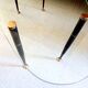 Table basse 1950 ovale en verre acier et laiton