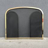 1960s brass fireplace screen, vintage spark guard