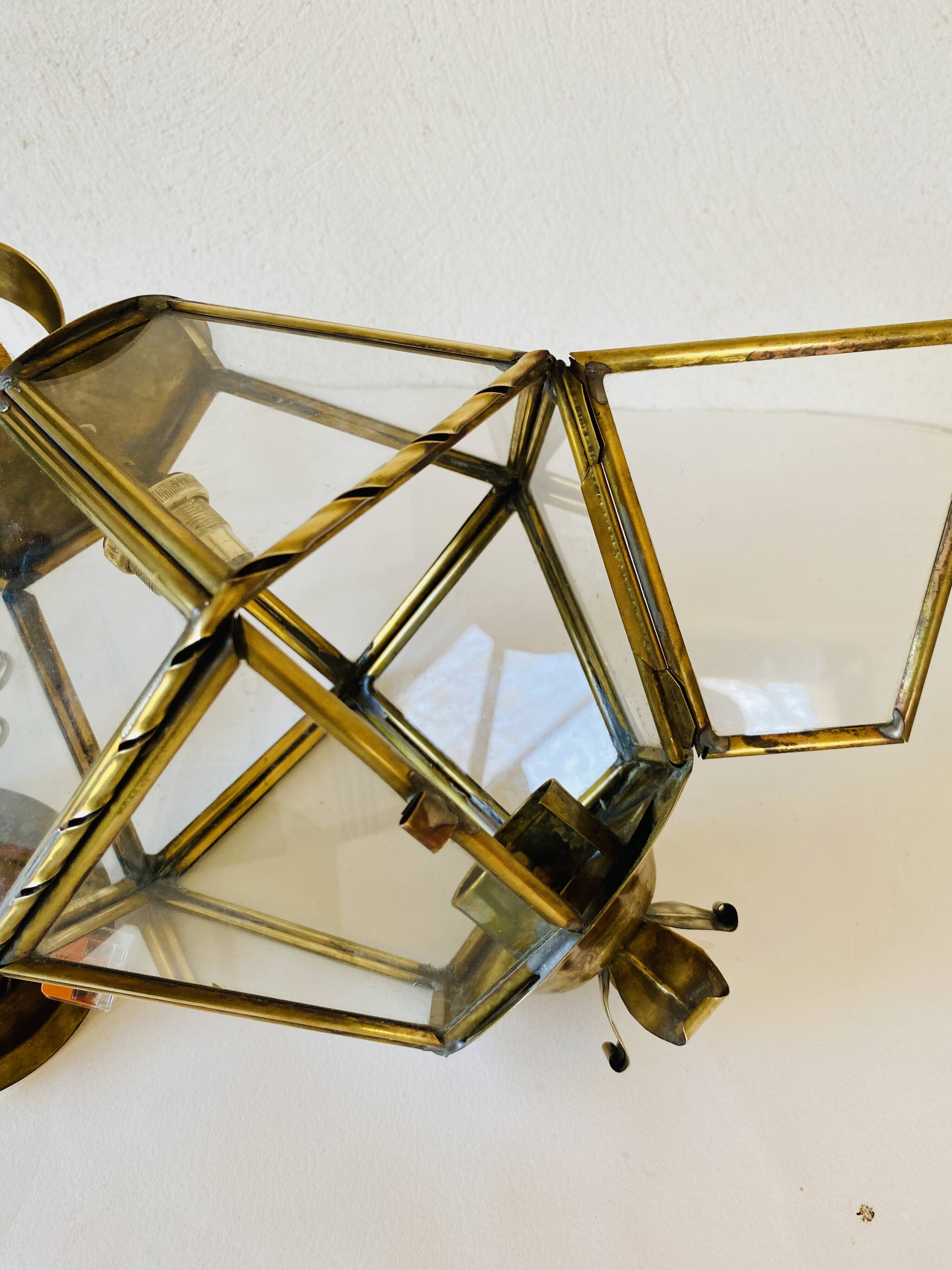 1950s pendant light, chain and brass ceiling light