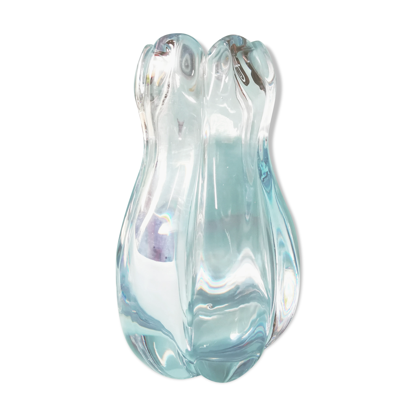 Stella Polaris ice glass vase by Vicke Lindstrand for Orrefors 1960