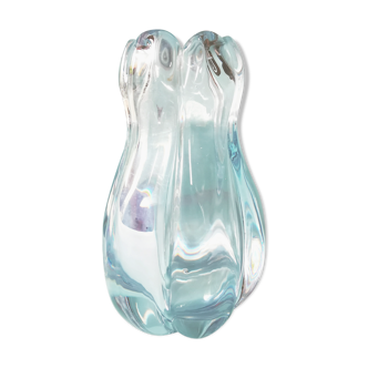 Vase Stella Polaris ice en verre par Vicke Lindstrand pour Orrefors 1960