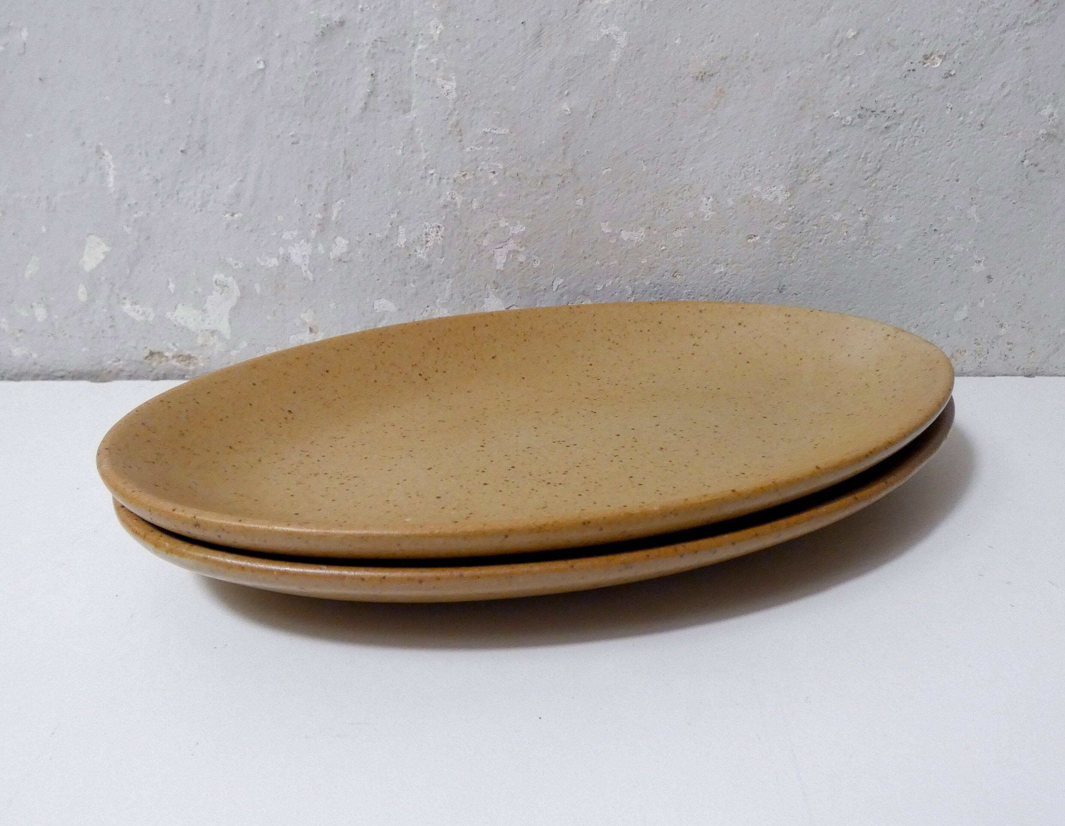 2 stoneware dishes, vintage village