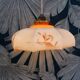 Suspension verre soufflé opaline verre de lait années 1920 orange