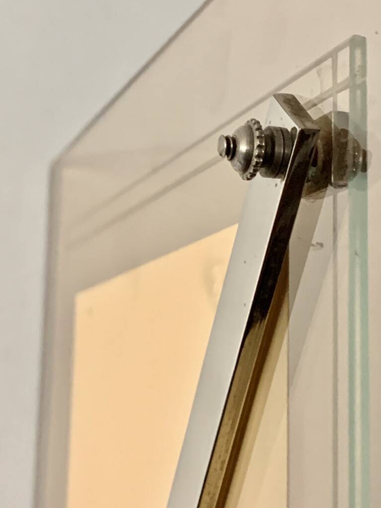 Vintage Glass and Chrome Metal Photo Frame 1960