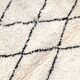 Berber rug Beni Ouarain with black graphic patterns 301x193cm