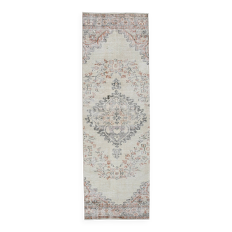 Turkish Madallion Pattern Vintage Runner Rug, 88x272Cm