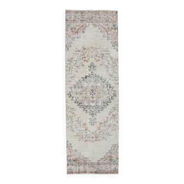 Turkish Madallion Pattern Vintage Runner Rug, 88x272Cm