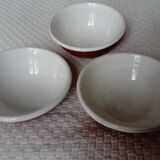 set of 3 terracotta cups or bowls with white enamel interior