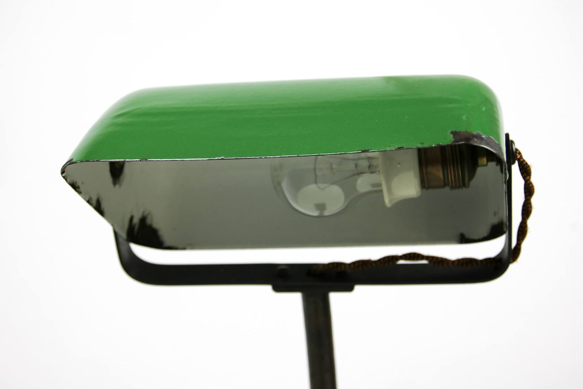 Green and black banker's lamp, Art Nouveau, 1920s