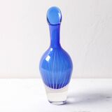 Mid-Century Modern Blue Art Glass Vase: Jan Johansson Orrefors, Sweden