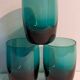 Six verres de verrier bleus paon vintages