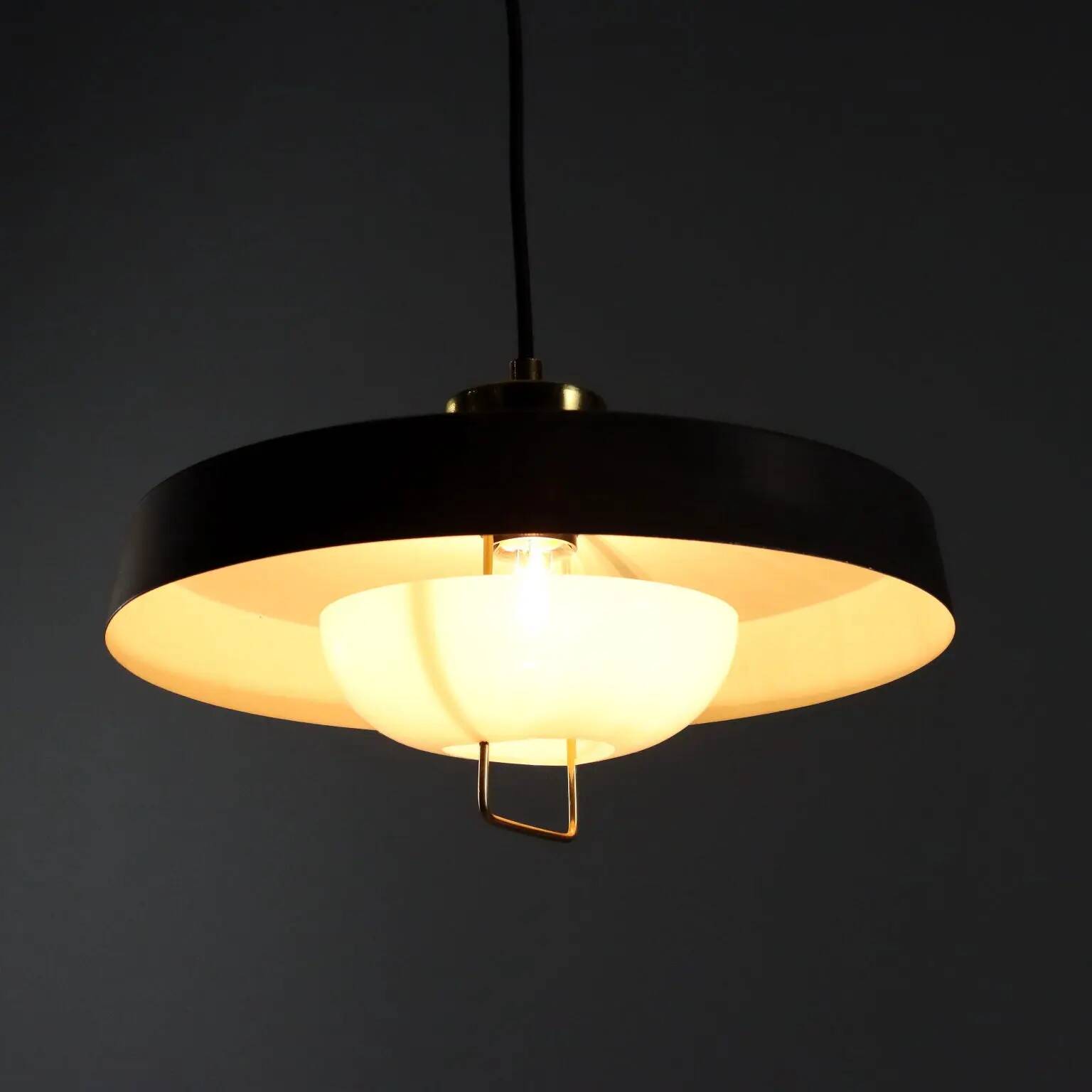 Vintage aluminium and methacrylate suspension, Italy, 1960s.