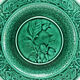 3 dessert plates XIX Sarreguemines Majolica shaded enamel Rubelles
